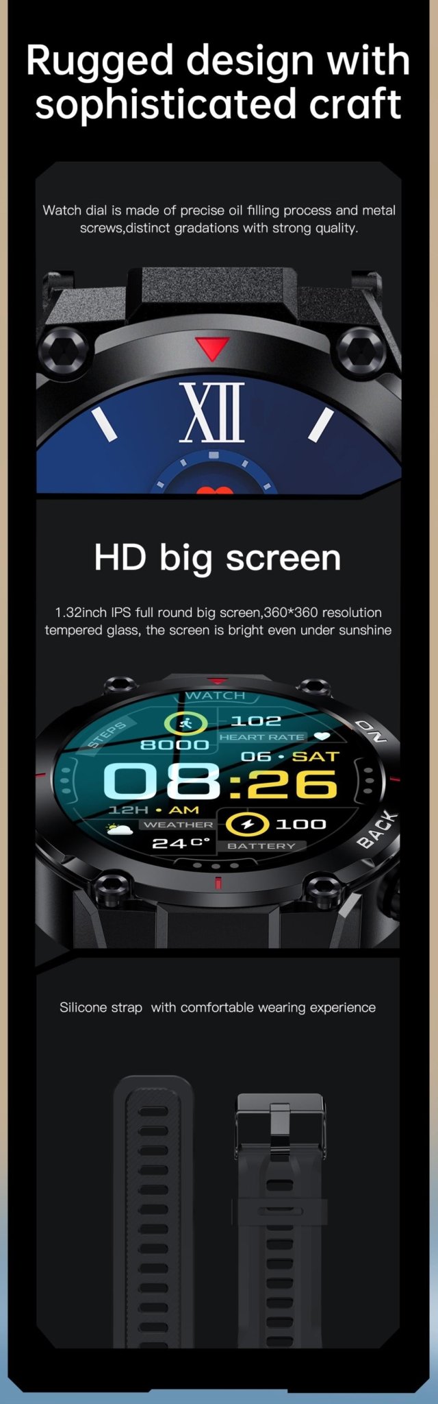 SmartWare Rugged Military Smart Watch - Smart Ware Co